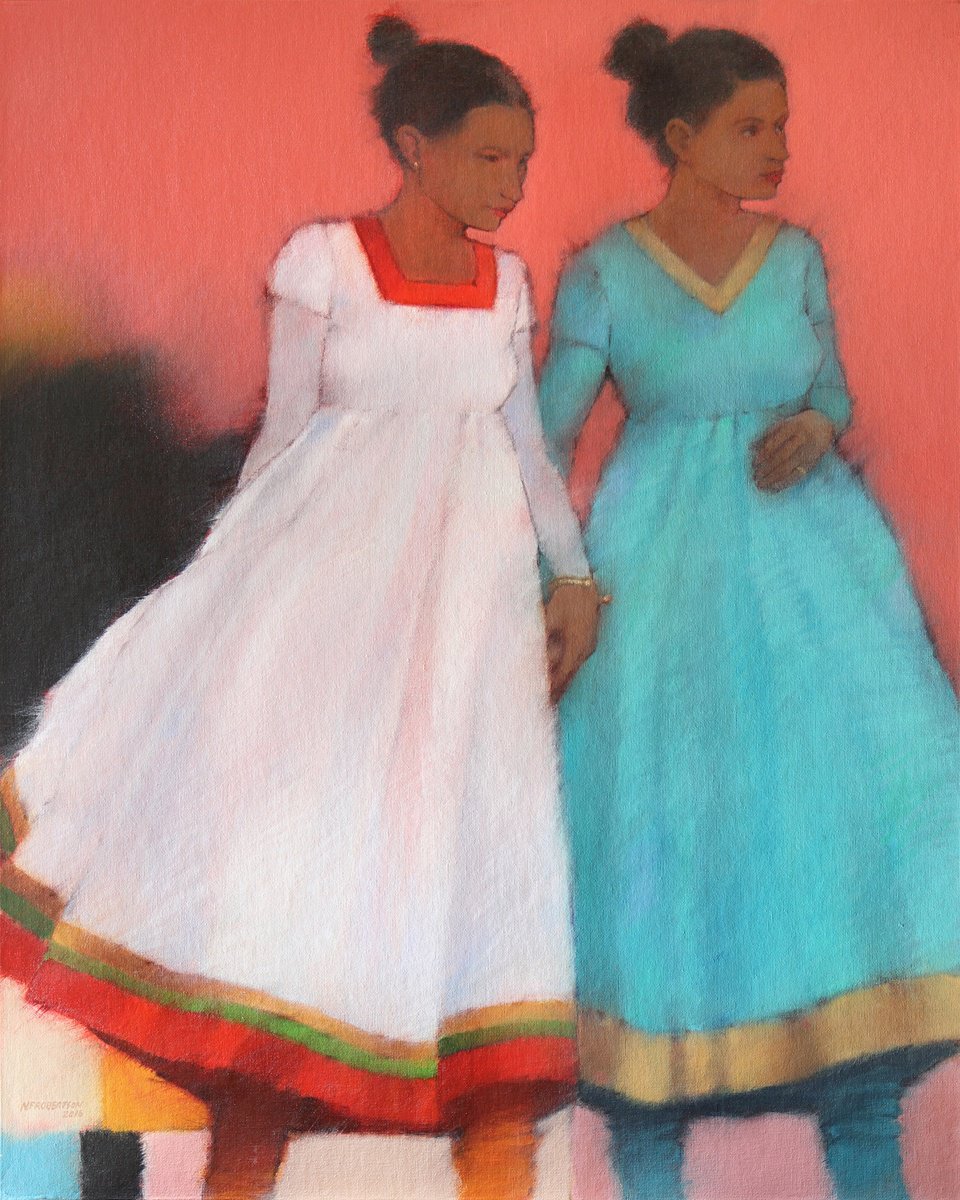 Portrait Acrylic Painting By Nicholas Robertson, 24 X 30", Anarkali Virgo, Original Artwork