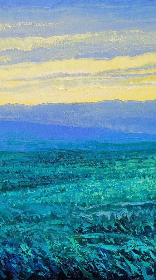 Green Field at Sunrise  60x80cm by Tigran Mamikonyan