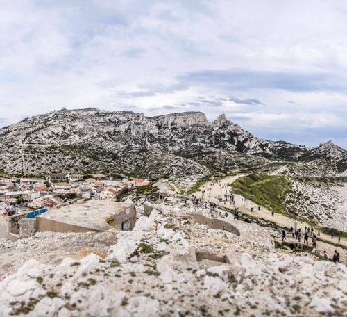 Panoramic view of the "Goudes", Calanques National Park, Marseille by Steven Elio van Weel
