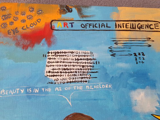 The Creation of AI, after Michelangelo and Jean-Michel Basquiat