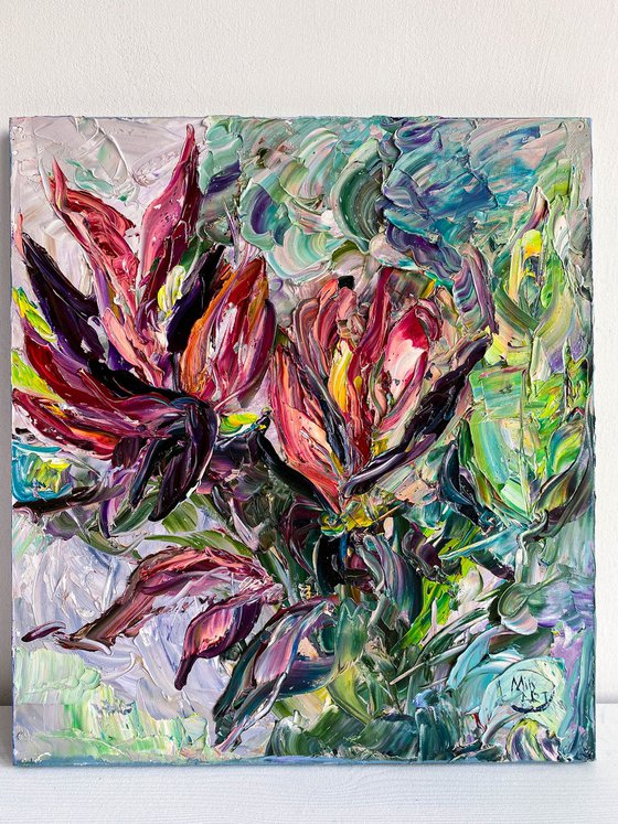 Tropical Jungle Impasto Art