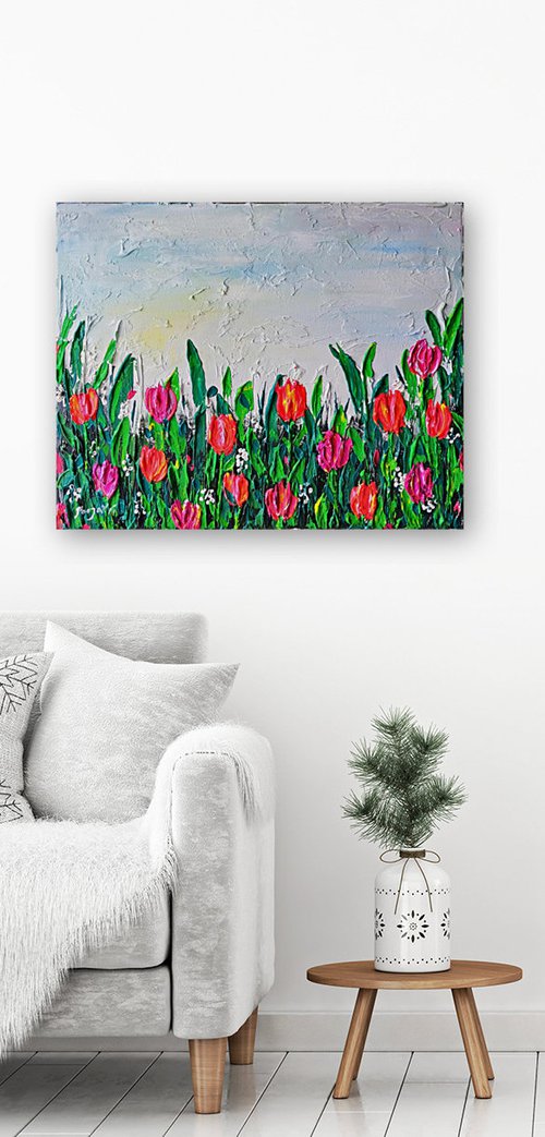 Colourful Tulip Field - Pleinair at Lisse by Pooja Verma