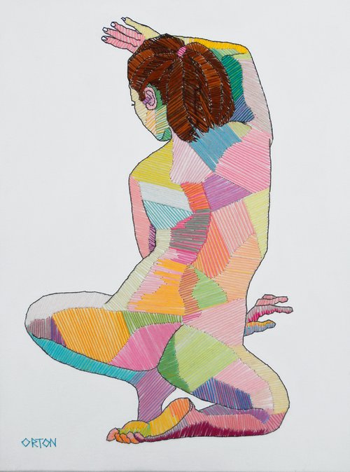Embroidered Female Nude Figure Study 3 by Andrew Orton