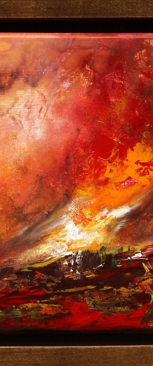 Your Fire Within - Framed original abstract landscape by Cecilia Frigati