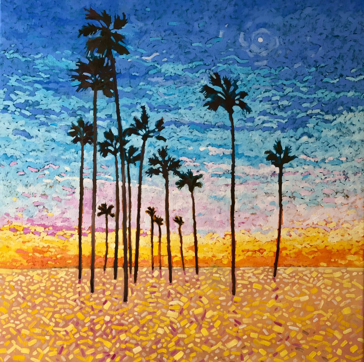 Lonely palms. Sunset by Volodymyr Smoliak