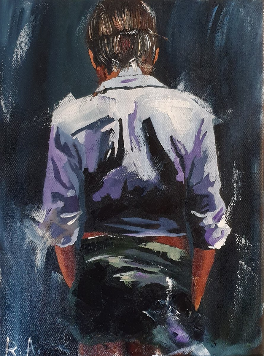 Woman from the back 30*40 cm by Anna Reznik
