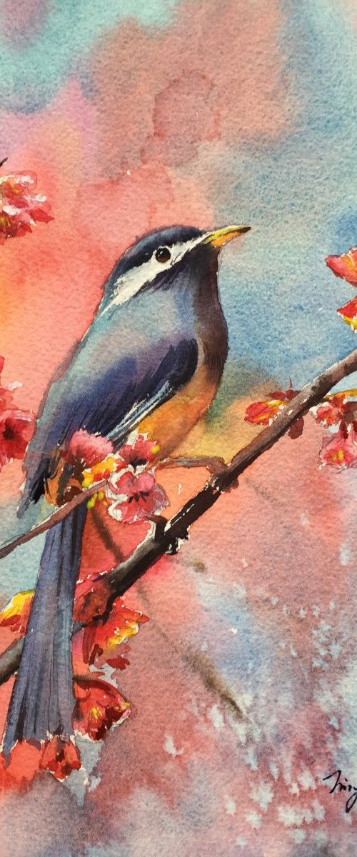 Bird on a Branch 2 by Jing Chen