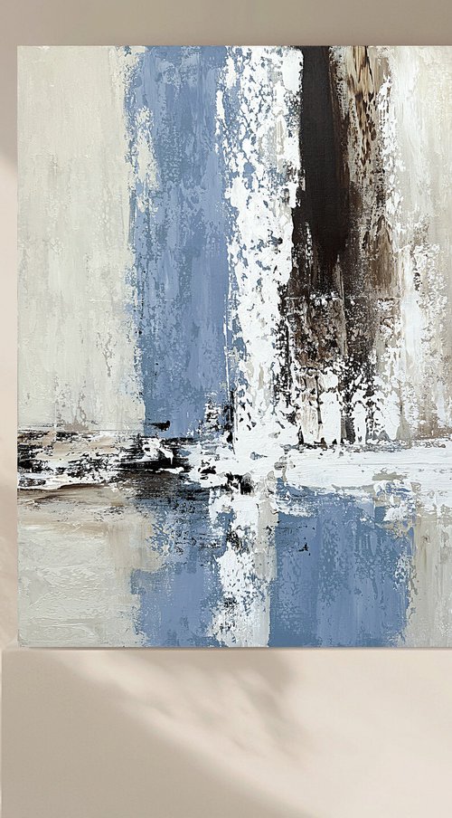 Structured Balance. beige blue grey by Tatiana Malinovscaia