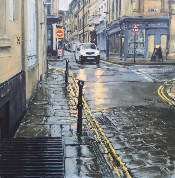 Rainy Day, Queen Street, Bath