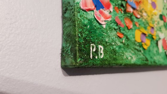 "Rainbow Meadow Flowers in Love"