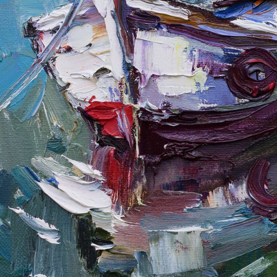 In a quiet bay - Original oil painting