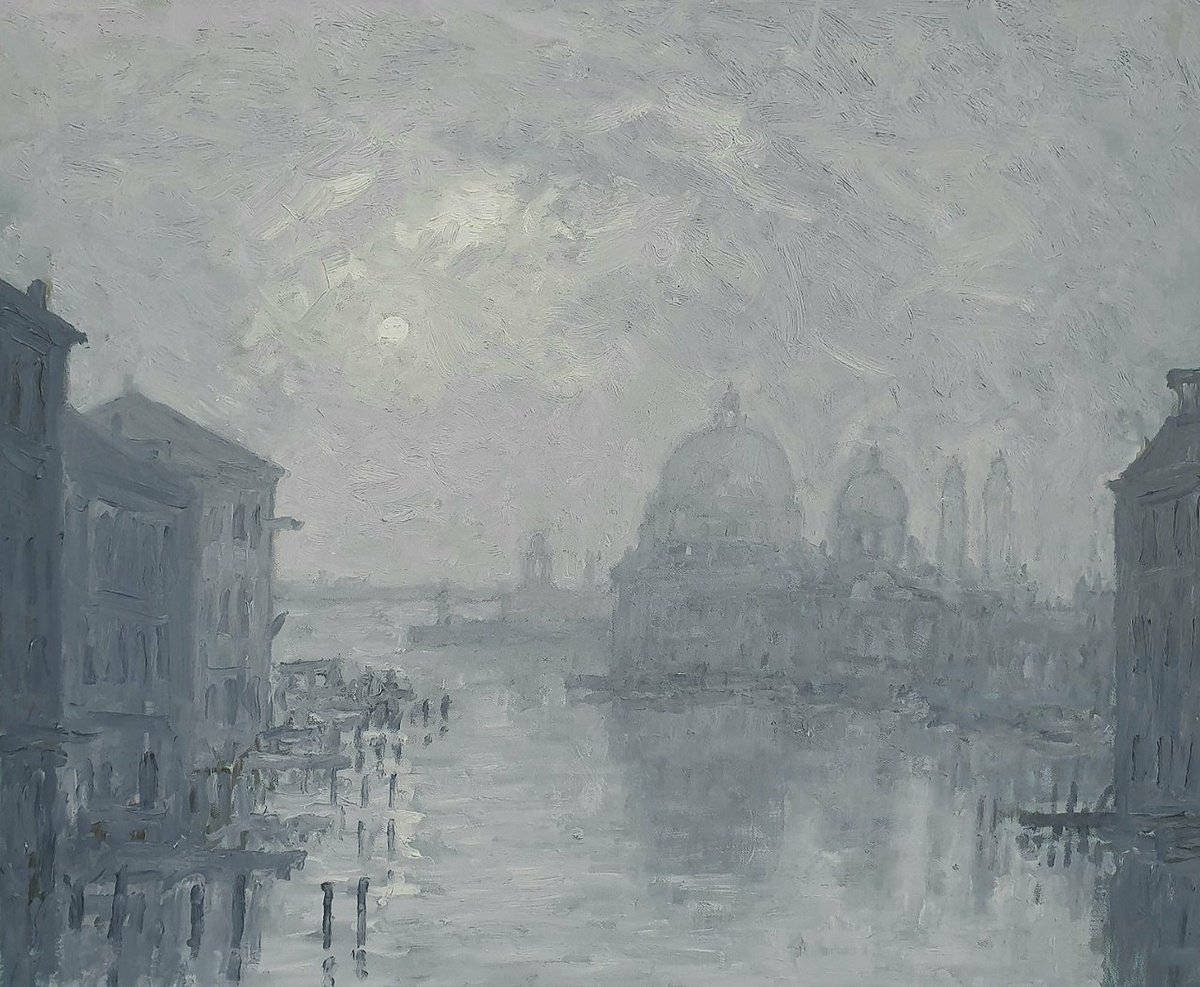 venice grand canal in mist by Colin Ross Jack