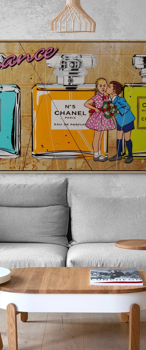 Romantic Chanel 190cm x 100cm Book Page Urban Pop Art by Franko