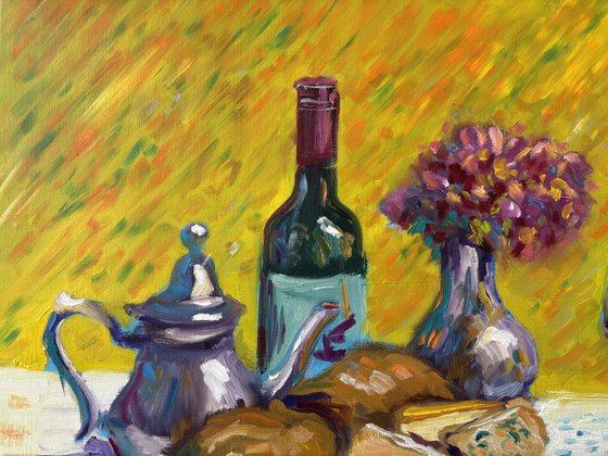 French Feast: Wine, Cheese, and Flowers
