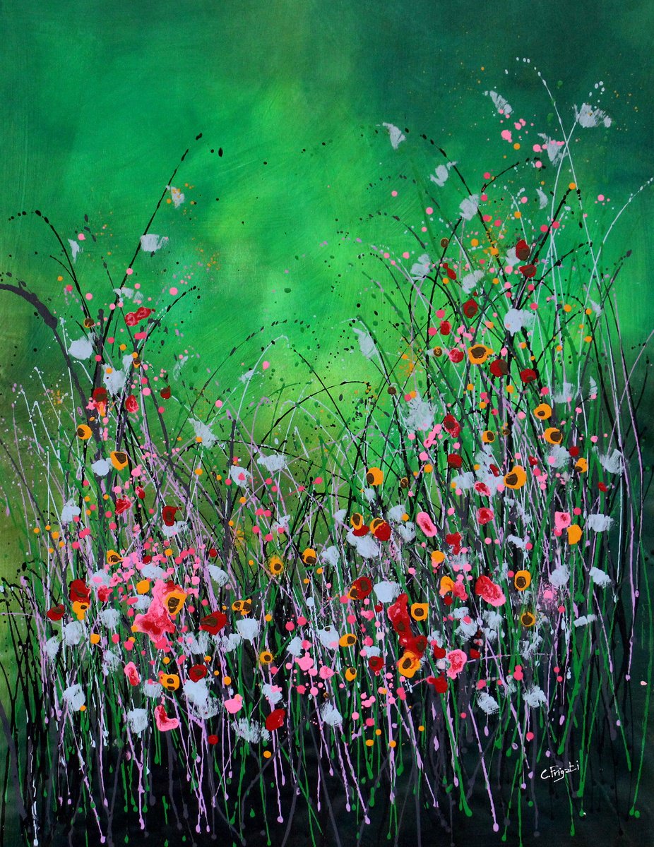 Of Emerald - Extra Large floral landscape by Cecilia Frigati