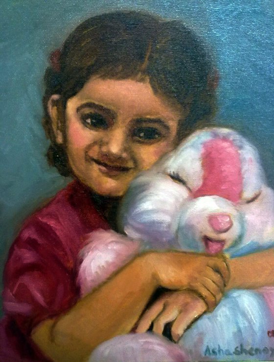 Little girl with a teddy