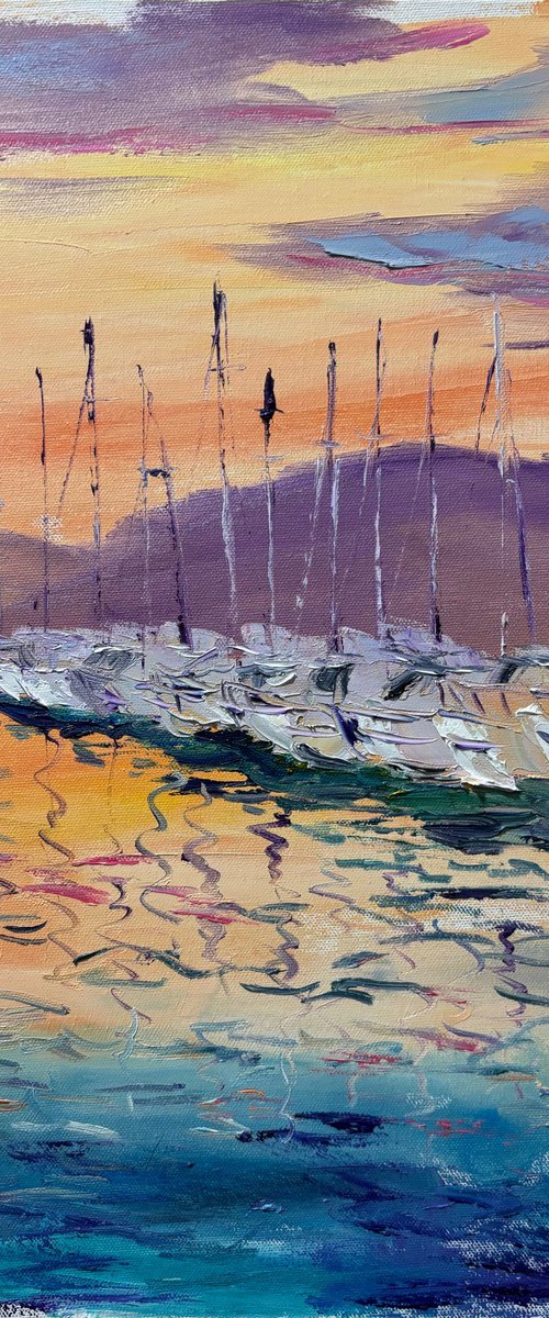 Sunset Serenade, Sainte-Maxime Marina by Dmitry Fedorov