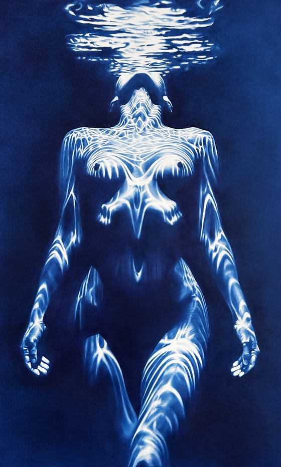 Siren's Breath - Large Blue Underwater Nude