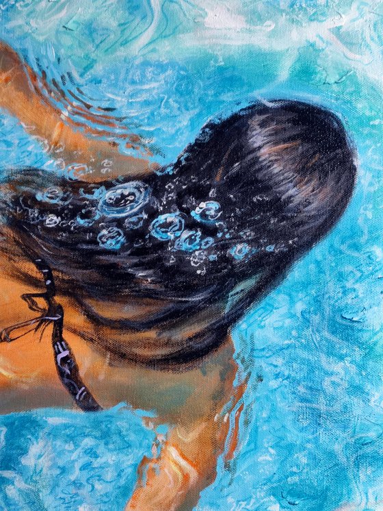 Girl swimming62(48x36 in)