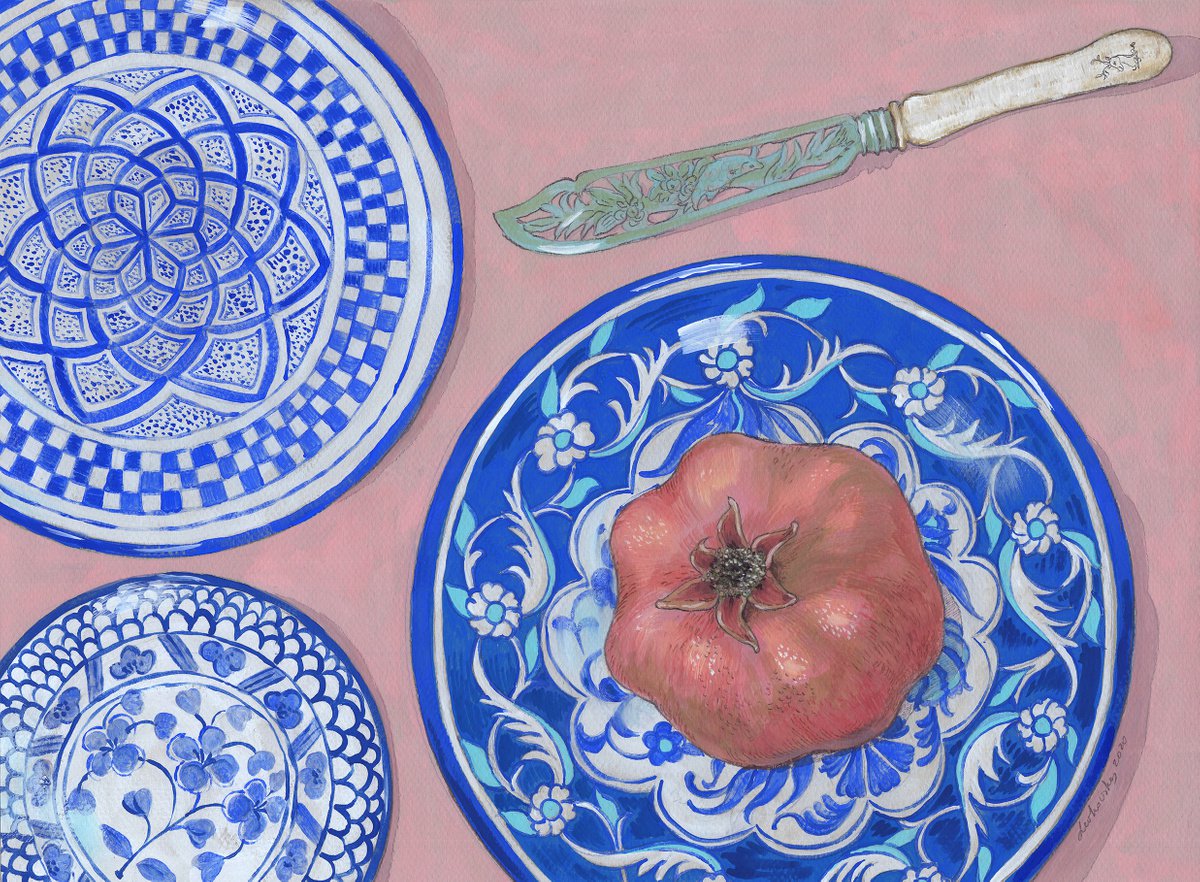 Pomegranate and Moroccan plates by Natalie Levkovska