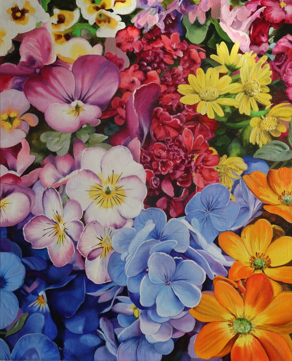 Large Floral Painting by Natalia Shaykina