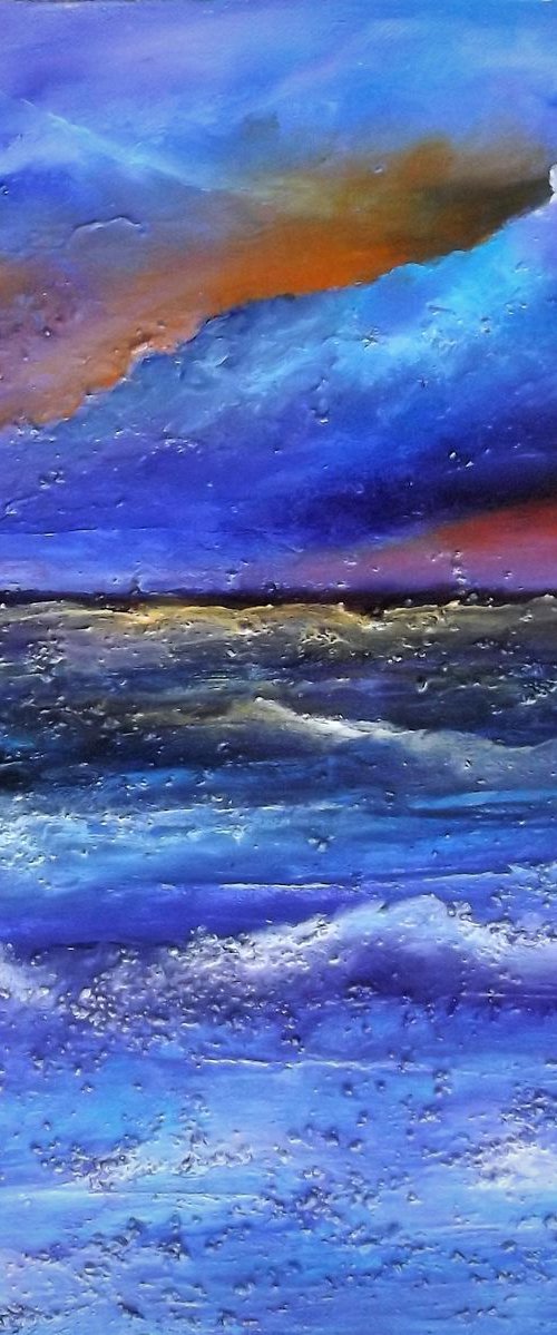 Horizon - Textured Clouds and Sea by Lisa Price