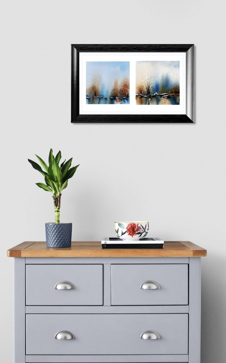 Expressive Landscape Watercolour By Natalia Butenko, 7 X 7", Enchanted Forest, Original Watercolour, Original Artwork