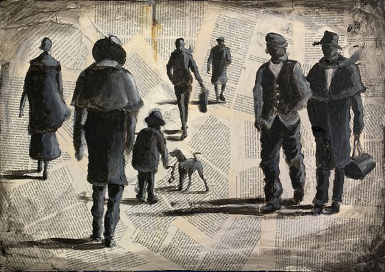 People in a city.