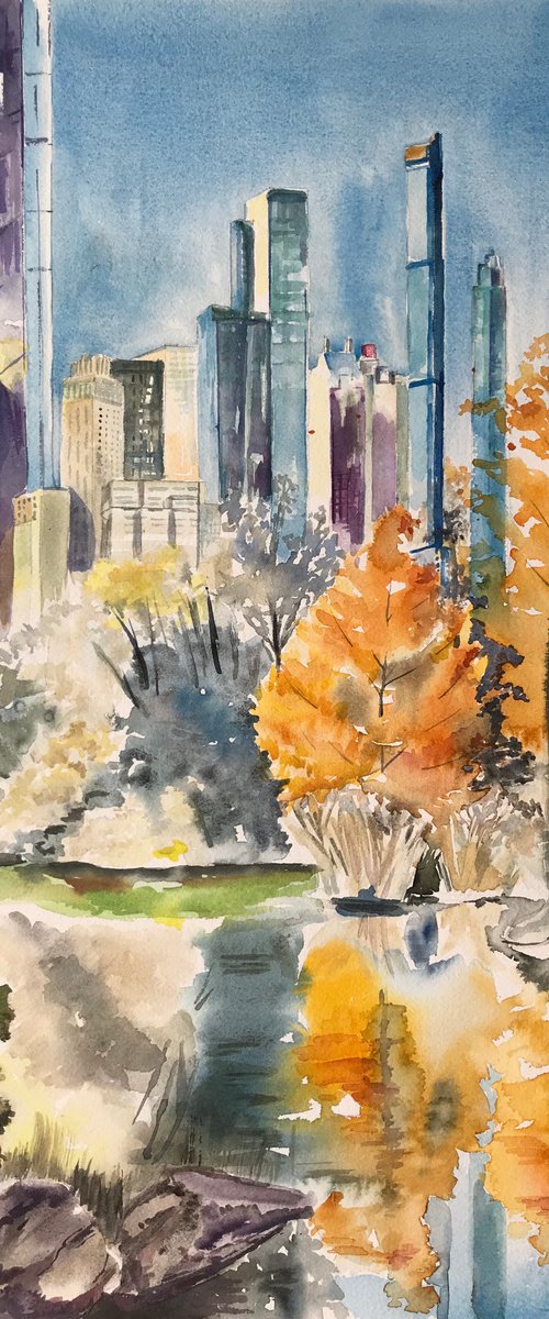 New York watercolor by Geeta Yerra