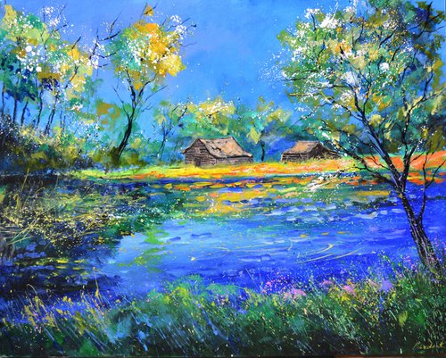 Pond in spring by Pol Henry Ledent