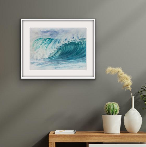 Turquoise sea wave