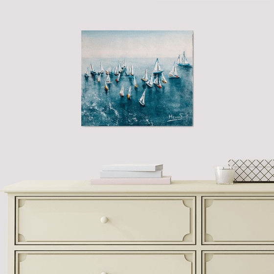 Yachts in the sea