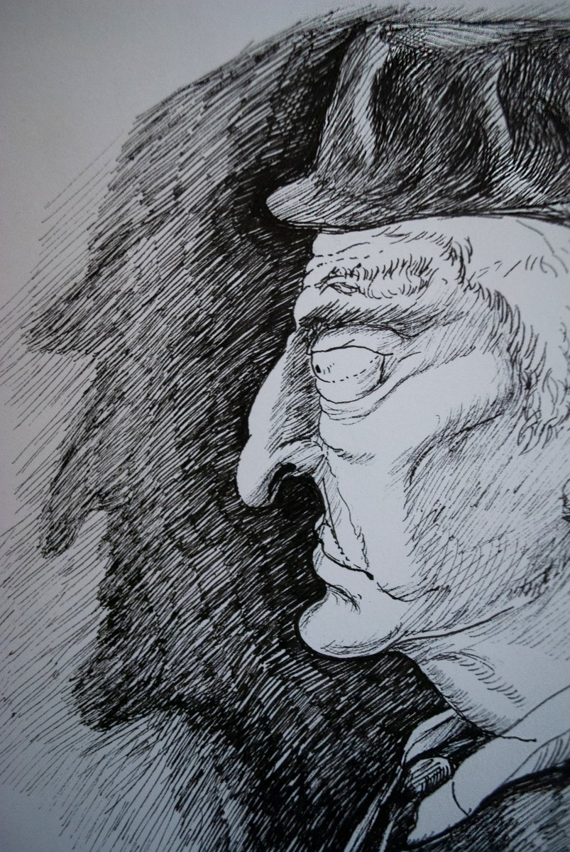 Illustrative Ink Drawing , The Grump By Nikola Ivanovic, 8 X 12, Artwork For Sale On Artfinder