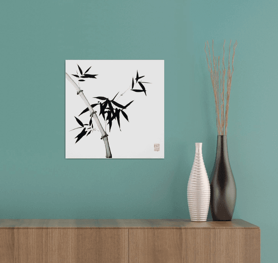 Bamboo branch  - Bamboo series No. 2102 - Oriental Chinese Ink Painting