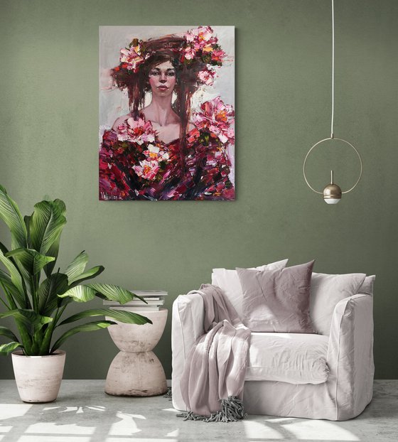 Girl and flowers