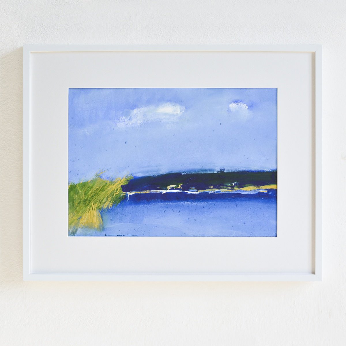 Impressionistic Landscape Painting By Igor Nekraha, 22 X 18, Cludy Lake, Original Artwork