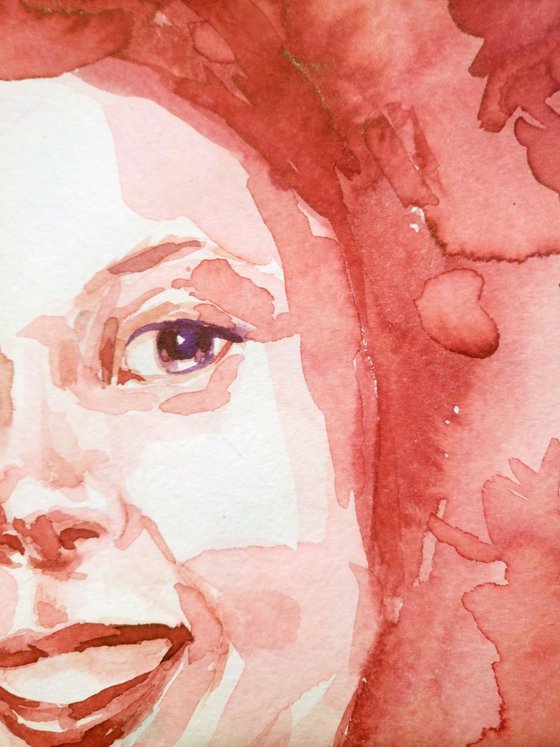 Smile! - GIRL PORTRAIT - ORIGINAL WATERCOLOR PAINTING.