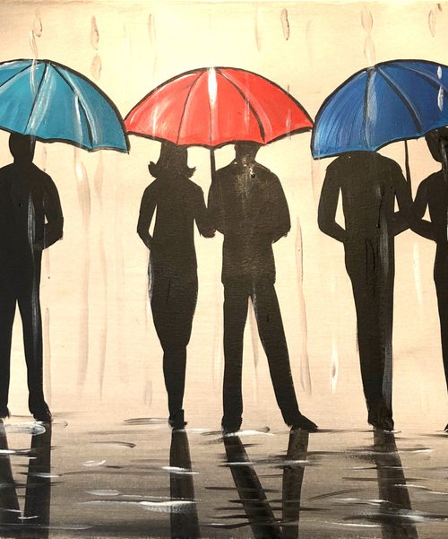 The Silhouettes And Umbrellas by Aisha Haider