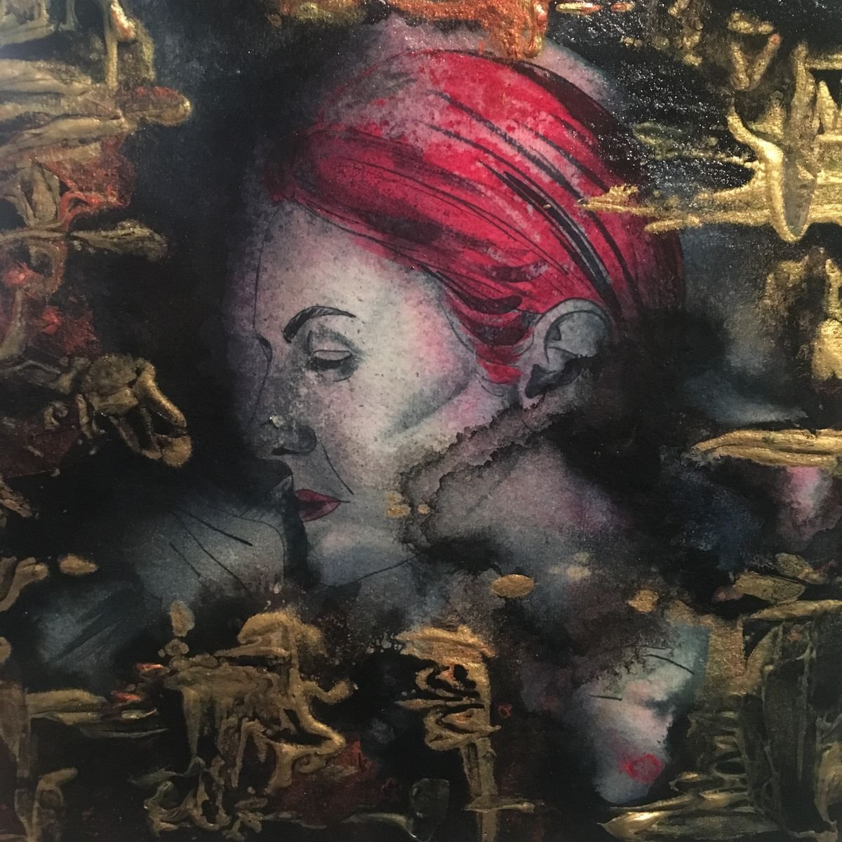 Expressive Portrait Painting By Dianne Bowell, 12 X 12, Through My Eyes, Original Artwork