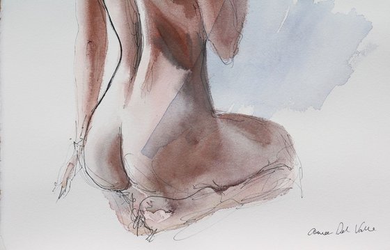 Nude mixed media painting