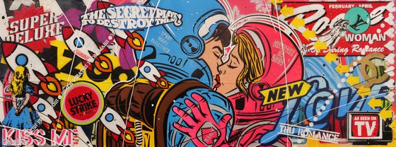 Secret Romance 160cm x 60cm Textured Urban Pop Art