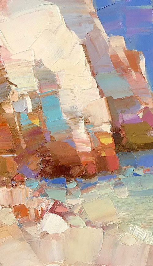 Malibu Cliffs, Original oil painting, Handmade artwork, One of a kind by Vahe Yeremyan