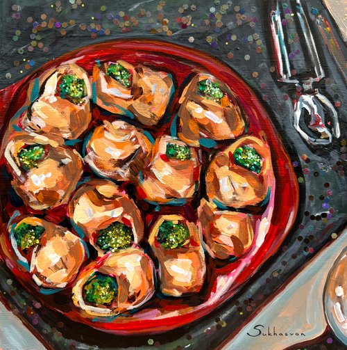 Still Life with Escargots (Snails) by Victoria Sukhasyan