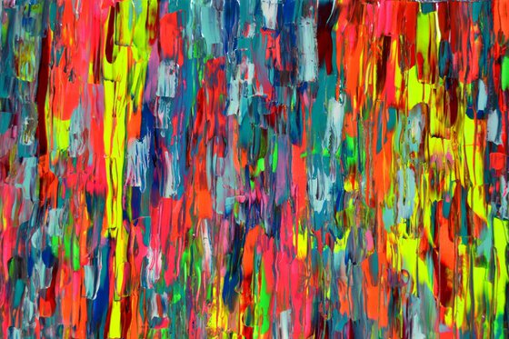 Colourful Large Abstract Painting Ready to Hang, Acrylics on Canvas Colourful Abstract Gypsy 3