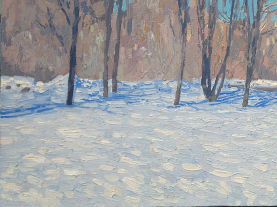 March. The sun is warming