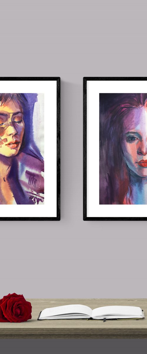 Sketches, portraits of girls by Natalia Veyner