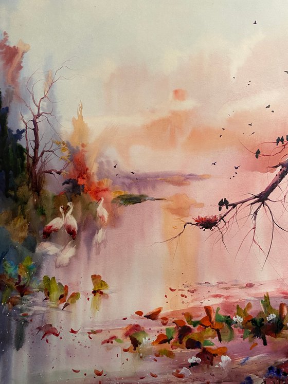 Sold Watercolor “Danube Love Story” perfect gift