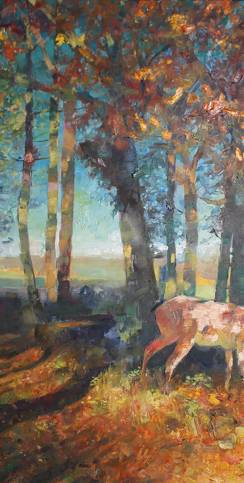 Chilterns deer at dawn by Christian Twelftree