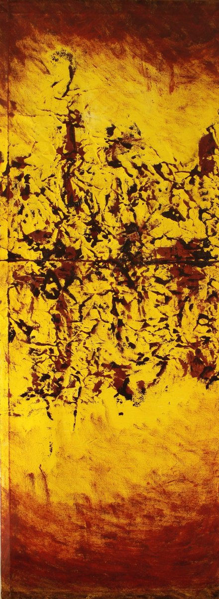 Organic Abstract Oil Painting By Michael E. Voss, 16 X 43", Really Really, Original Artwork