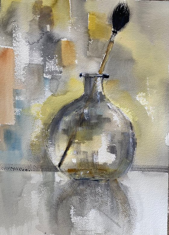 Brush and flask